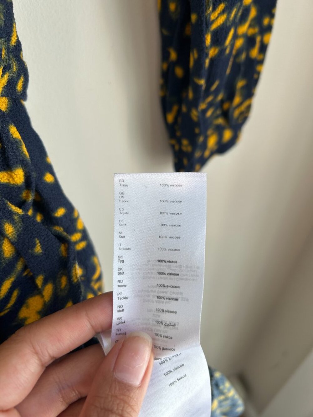 Maje Rosetta Swirling Dot Wrap Dress Ruffle Mini Navy Yellow Size 1 - Picture 4 of 12